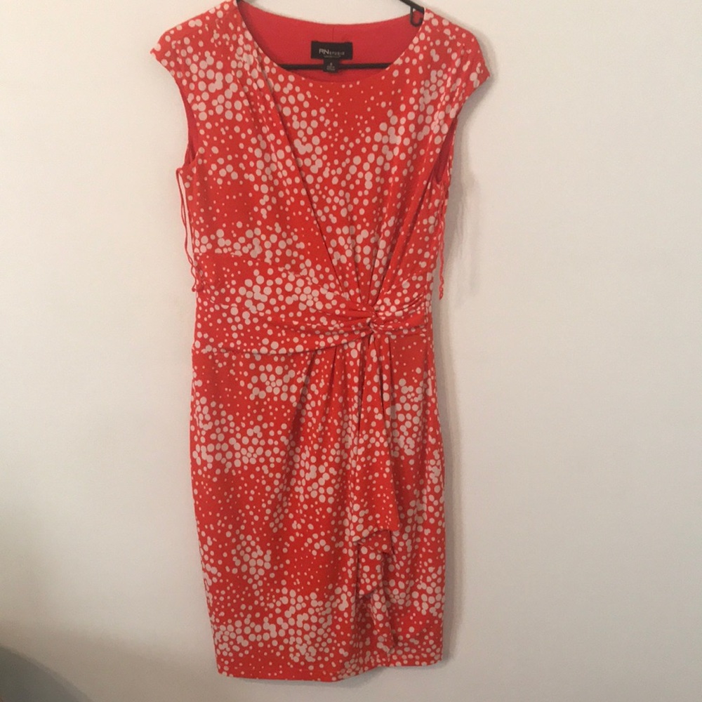 Orange Dress with White Polka-Dots